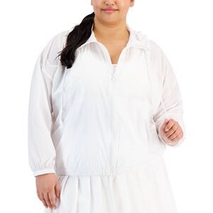 Plus Size Lightweight Hooded Long-Sleeve Jacket